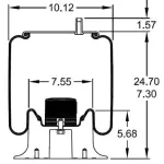 Trailer Air Spring Replaces S-20124, 1R12-375, W01-358-9265