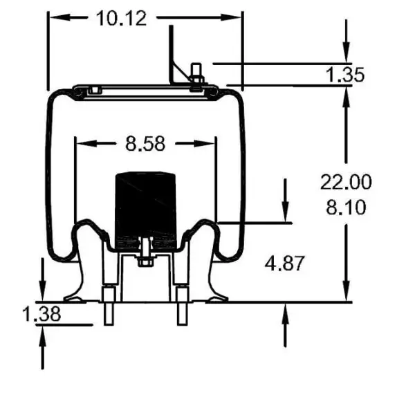 Trailer Air Spring Replaces W01-358-9287, 1R12-424, 64367