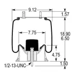 Trailer Air Spring Replaces W01-358-9293, 1R11-912, 9 9K-15 P 424