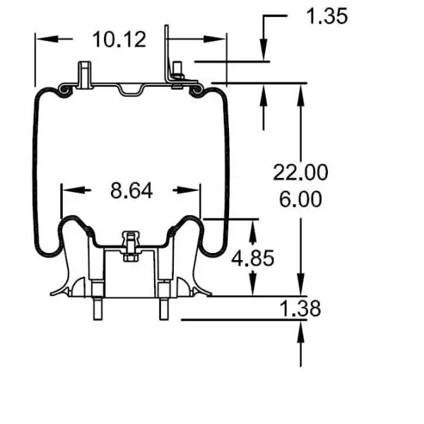 Air Spring for Navistar Replaces 1670073C-1, 1686386C-1, 1R12-401