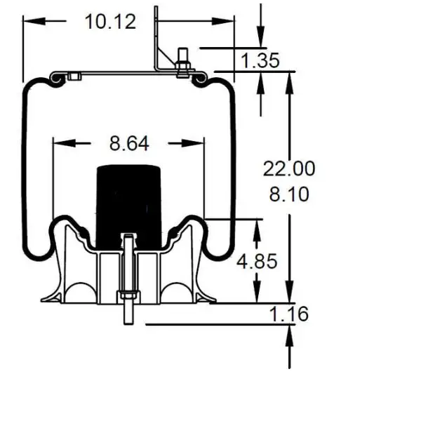 Air Spring for Mack Replaces 25158024, 364SQ27, 1R12-404, 62624