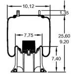 Air Spring for Navistar Replaces 1681579C1, 1R12-279, 64281