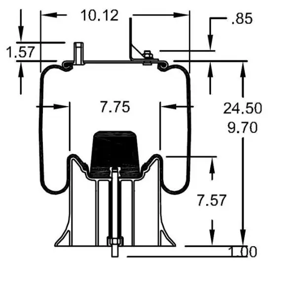 Trailer Air Spring Replaces 1R12-372, W01-358-9471, 1R12-504