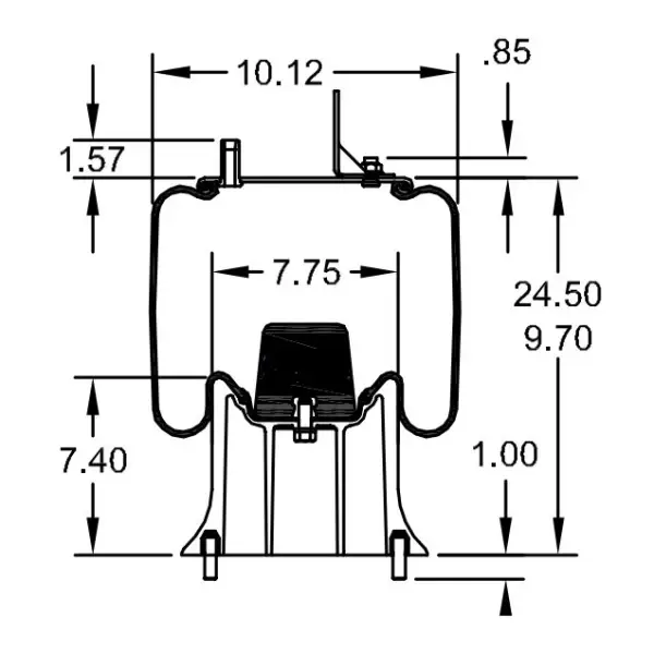 Trailer Air Spring Replaces 1R12-382, W01-358-9501, 90557212