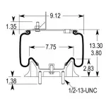 Air Spring for Kenworth Replaces K-303-16, 1R11-242, W01-358-9616