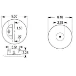 Air Spring for Kenworth Replaces K-303-18, 1R11-219, W01-358-9617