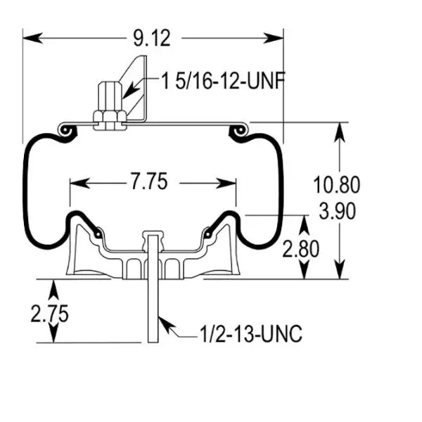 Air Spring for Kenworth Replaces K-303-22, 1R11-221, W01-544-9622