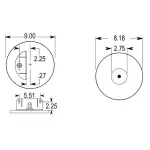 Air Spring for Kenworth Replaces K-303-22, 1R11-221, W01-544-9622