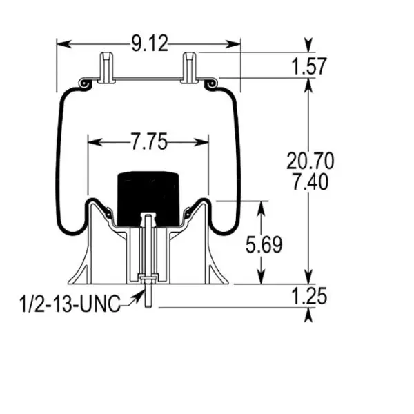 Trailer Air Spring Replaces S-23720, 1R11-292, W01-358-9626