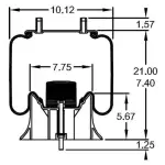 Trailer Air Spring Replaces S-23721, W01-358-9644, 64693