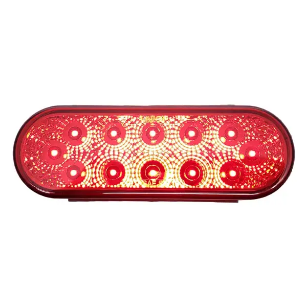 TR56116 6" Three Functions LED Red Oval Tail Light