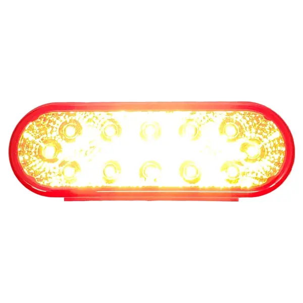 TR56116 6" Three Functions LED Red Oval Tail Light