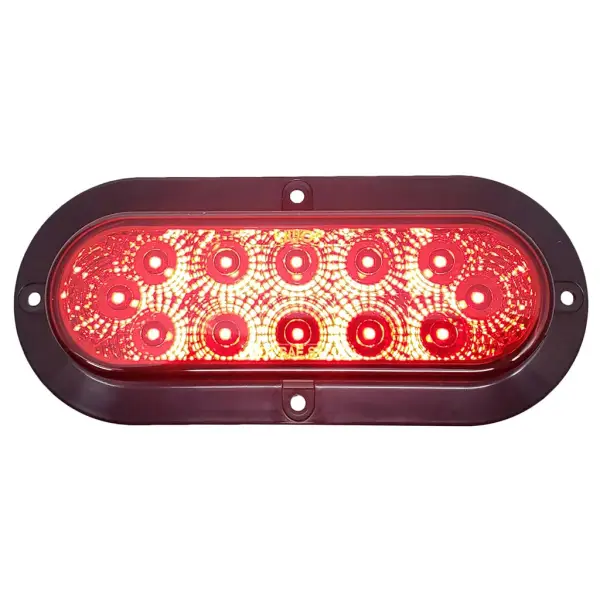 TR56117 6" Three Functions LED Red Oval Tail Light