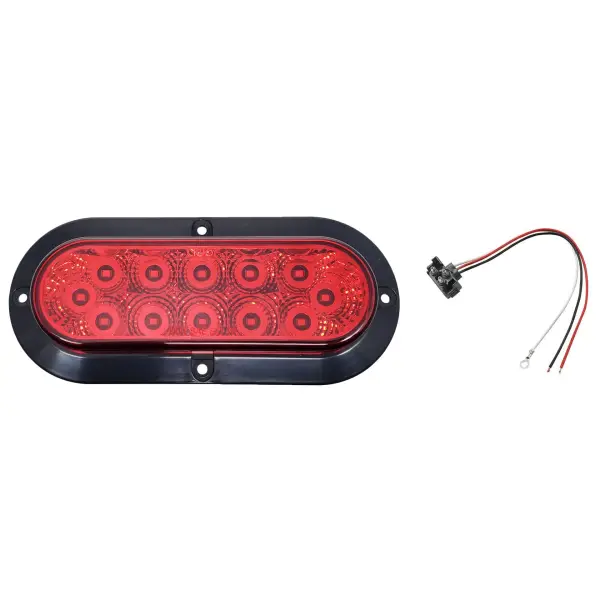 TR56117 6" Three Functions LED Red Oval Tail Light