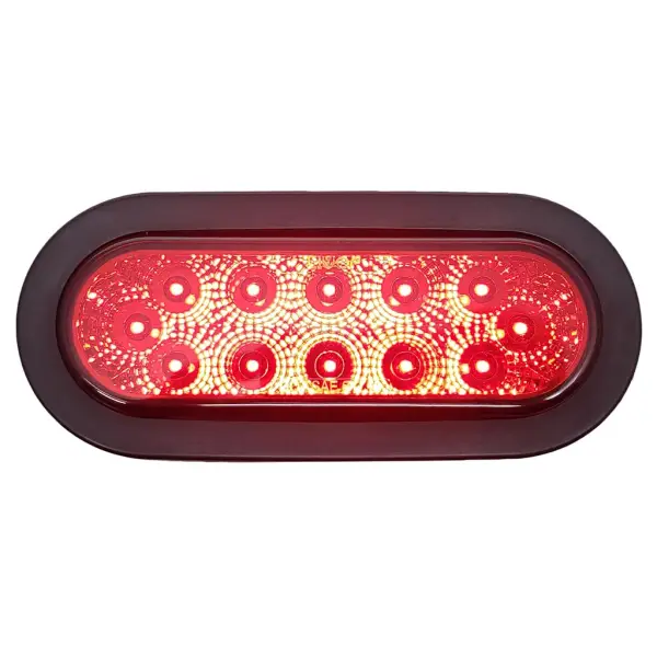 TR56118 6" Three Functions LED Red Oval Tail Light