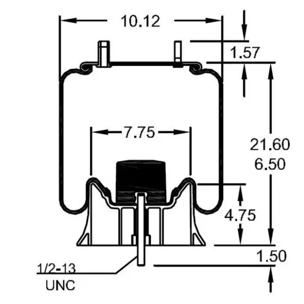 Trailer Air Spring Replaces S-22173, W01-358-9921, 1R12-440